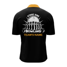 Load image into Gallery viewer, Custom Bowling Shirt for Men, Vintage Yellow&amp;Black Bowling Quarter-Zip Jersey for Team Bowling King NBZ166
