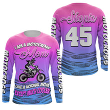 Load image into Gallery viewer, Motocross Mom Personalized Jersey UPF30+ Pink Women Dirt Bike Racing Shirt Mother's Day Gift NMS1376