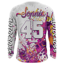 Load image into Gallery viewer, Motocross Mom Personalized Jersey UPF30+ Pink Dirt Bike Mom Racing Shirt Mother's Day Gift NMS1380