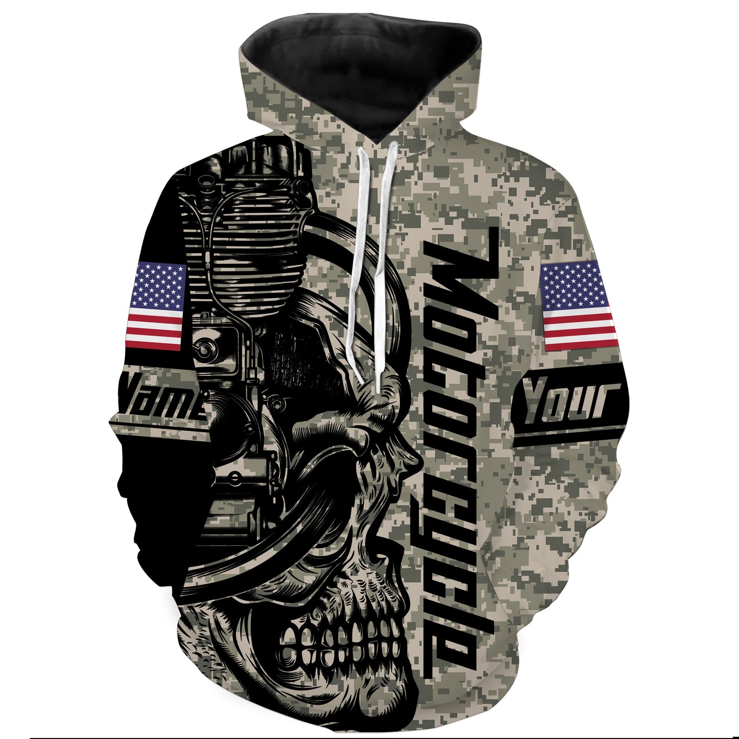 Love Motorcycle Camo Skull Biker Hoodie Jersey Personalized Off-road Racing Shirt Rider Racewear| NMS469