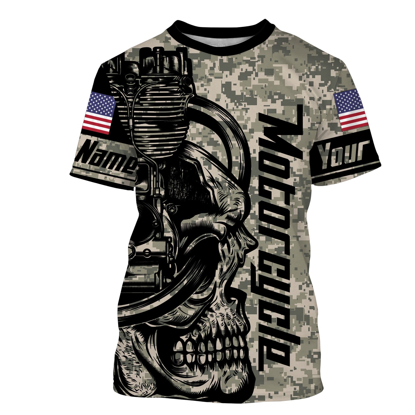 Love Motorcycle Camo Skull Biker Hoodie Jersey Personalized Off-road Racing Shirt Rider Racewear| NMS469