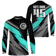 Load image into Gallery viewer, Turquoise Custom Motocross Jersey UPF30+ Dirt Bike Extreme MX Racing Jersey Adult&amp;Kid Off-Road NMS1442