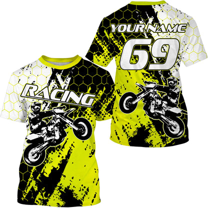 Personalized Racing Jersey UPF30+ UV Protect Dirt Bike Racing Shirt Off-Road Rider Motorcycle Racewear| NMS401