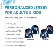 Load image into Gallery viewer, Extreme Motocross jersey personalized UPF30+ kid adult dirt bike racing long sleeves offroad Biker NMS1092