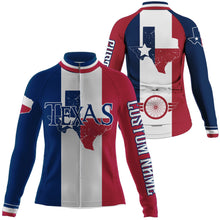 Load image into Gallery viewer, Texas Women's cycling jersey UPF50+ bike shirt with full zip 3-rear pockets MTB BMX cycle gear| SLC143