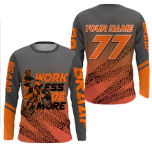 Load image into Gallery viewer, Kid&amp;Adult Custom Motocross Jersey UPF30+ Orange Dirt Bike MX Racing Work Less Ride More NMS1230