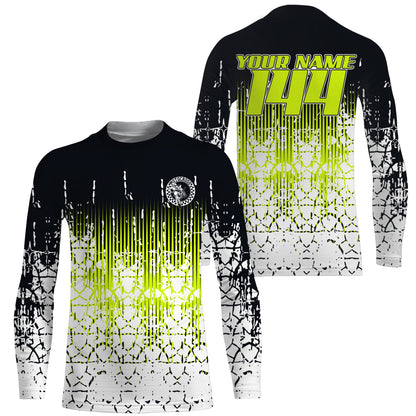 Personalized Motocross Jersey UPF30+ MX Racing Off-Road Adult&Kid Riders Dirt Bike Jersey - Yellow| NMS751