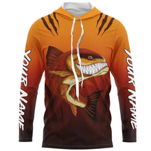 Load image into Gallery viewer, Redfish puppy drum fishing art custom name with angry redfish ChipteeAmz's art UV protection shirts AT030