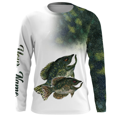 Crappie fishing ChipteeAmz's art custom name UV protection shirts with funny Crappie fish art AT031
