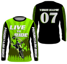 Load image into Gallery viewer, Cycling Jersey, Custom MTB Racing Shirts, Live To Ride - Mountain Biking Jersey UV Protection UPF 30+| JTS492