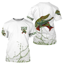 Load image into Gallery viewer, Musky Muskellunge fishing custom name with funny Muskie ChipteeAmz&#39;s art sun protection fishing shirts AT042