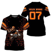 Load image into Gallery viewer, Custom Motocross jersey UPF30+ kid&amp;adult orange dirt bike racing off-road motorcycle riders| NMS883