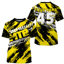 Load image into Gallery viewer, Yellow adult kid MTB jersey UPF30+ mountain biking shirt Custom extreme cycling bicycle gear| SLC50