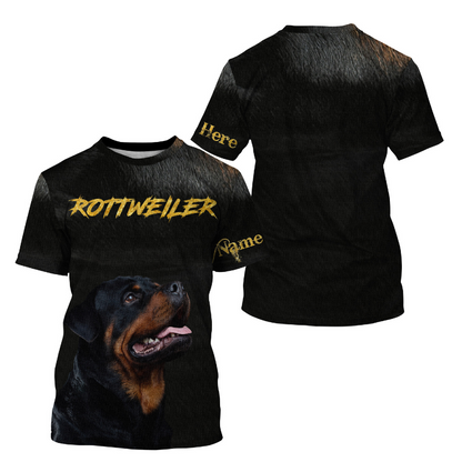 Rottweiler Hoodie Long Sleeve| Custom Name Rottweiler Shirt for Dog Mom Dog Dad Dog Lover Gift| JTSD272