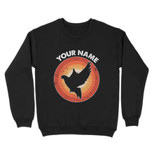 Load image into Gallery viewer, Dove Retro Vintage Sunset Custom Name Shirt, Dove Hunting Shirt, Gift for Dove Lover, Bird Lover Standard Sweatshirt FSD2351D08