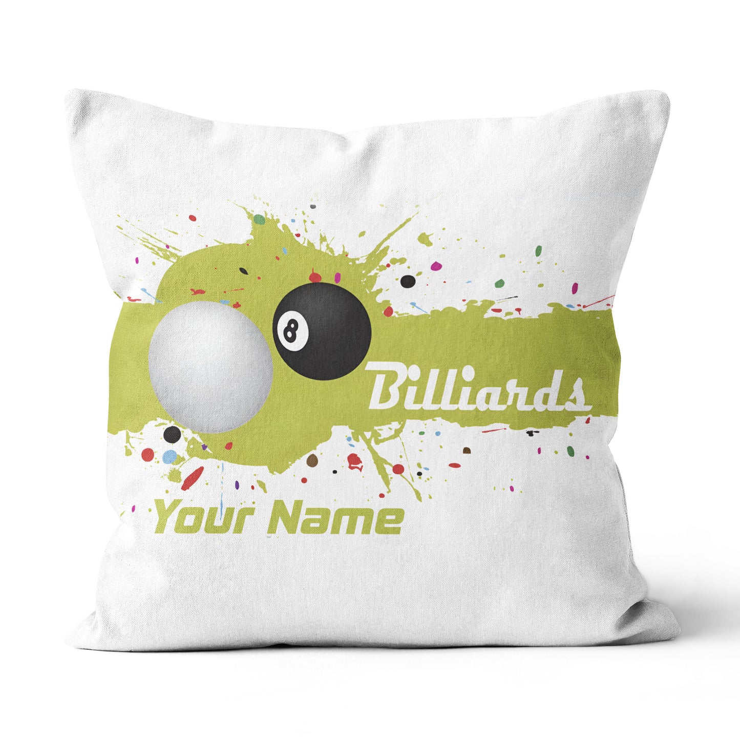 Personalized Green Splash 8 Ball Billiard Pillow Custom Billiards Gifts VHM0850
