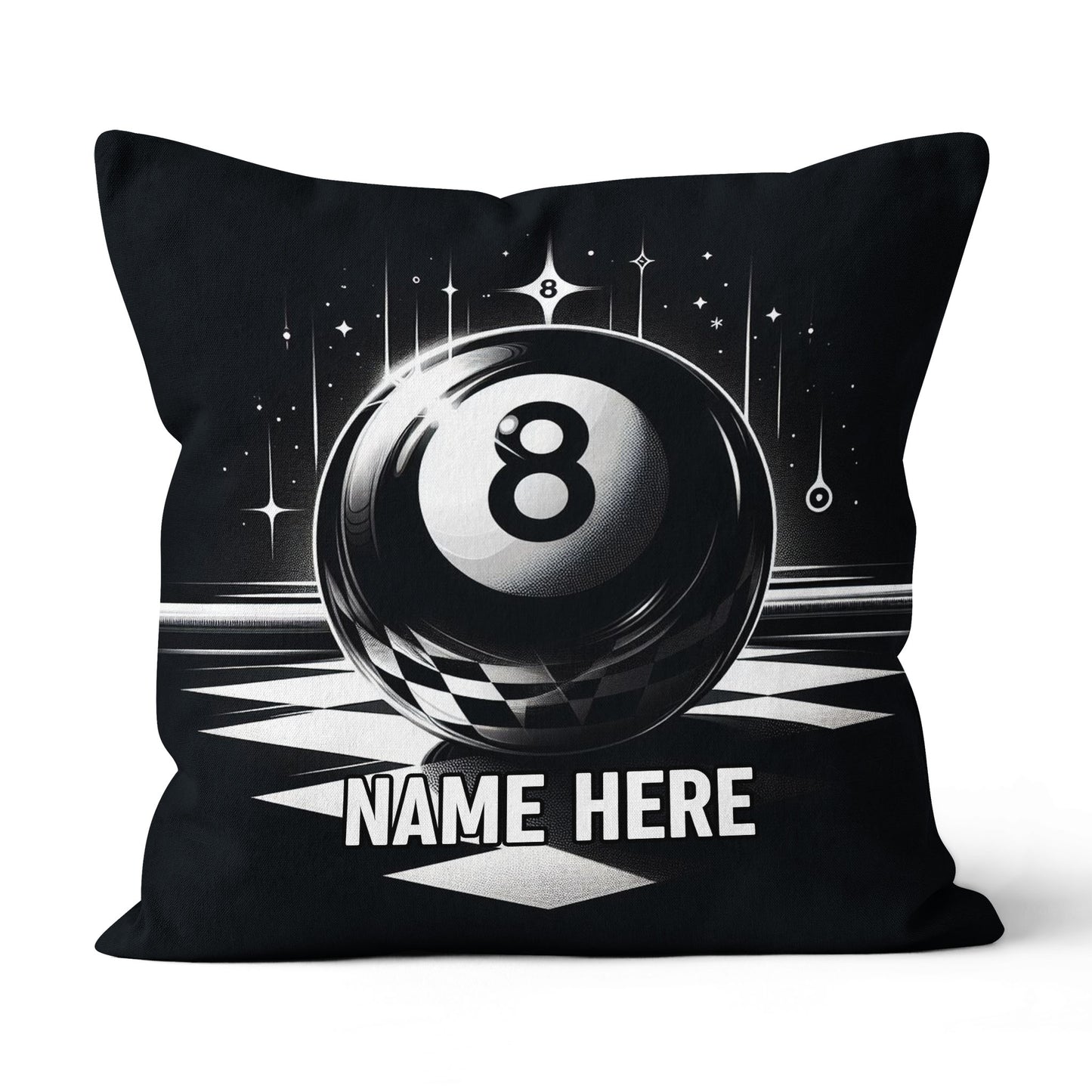 Billiard 8 Ball Pool Custom Name Black Pillow Best Billiard Pillow Gifts TDM0873