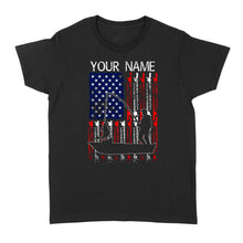 Load image into Gallery viewer, American flag fisherman kayak fishing custom name US fishing rod D05 NQS1244 - Standard Women's T-shirt