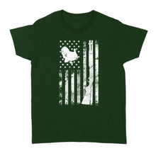 Load image into Gallery viewer, Hunting Shirt with American Flag, Shotgun Hunting Shirt, Turkey Hunting Shirt, Gifts for Hunters D05 NQS1338 - Standard Women's T-shirt