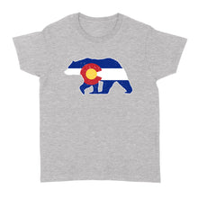 Load image into Gallery viewer, Colorado bear hunting Women's T-shirts, CO State Flag Bear Hunter - NQSD233