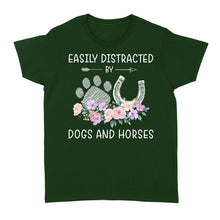 Load image into Gallery viewer, Easily Distracted By Dogs And Horses D06 NQS3122 Women's T-shirt