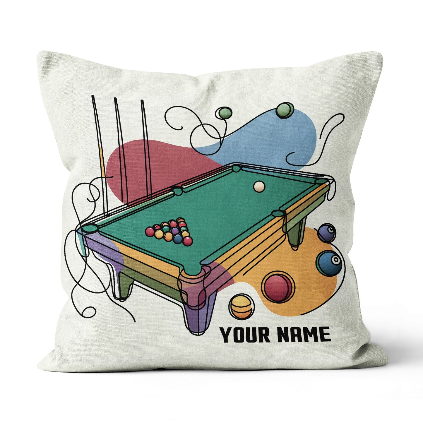 Personalized Continuous Line Table Billiards Pillow Custom Throw Pillows VHM0899