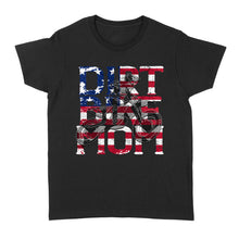 Load image into Gallery viewer, Dirt Bike Mom American Flag T-shirt - Mother's Day Shirt for Mom of a Rider, Patriotic Motorcycle Shirt| NMS342 A01