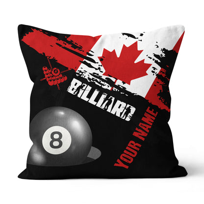 Personalized Grunge Canada Flag Billiard Pillow, Patriotic Throw Pillows TDM0795