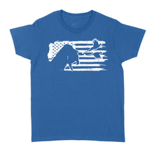 Load image into Gallery viewer, Pheasant hunting with dog American flag patriotic hunting, dog hunting pheasant shirt D01 NQS2582 Standard Women's T-shirt