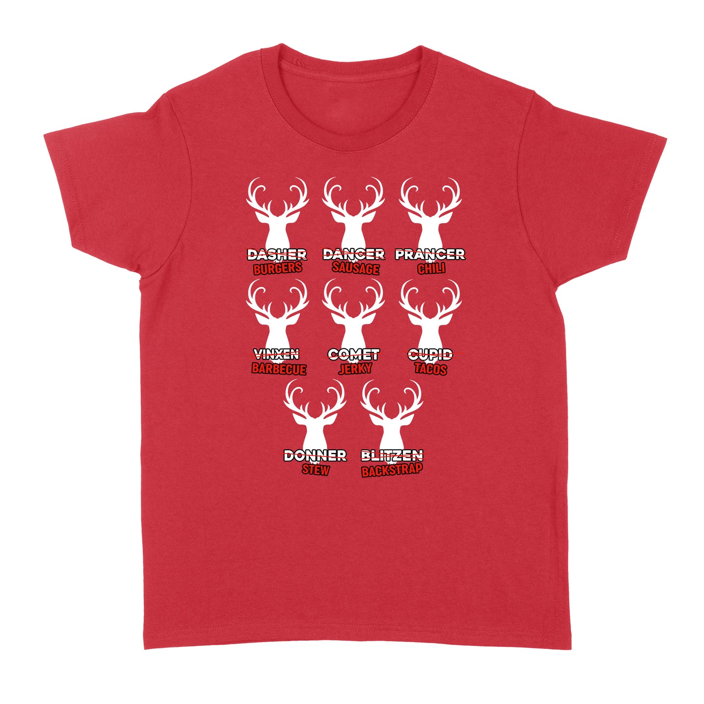 Funny Christmas Reindeer Hunter Shirt, Deer Hunter Gift D02 NQS2460 Standard Women's T-shirt