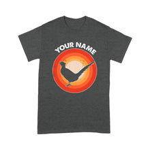 Load image into Gallery viewer, Pheasant Retro Vintage Sunset Custom Name Shirt, Pheasant Hunting Shirt, Gift for Pheasant Lover, Bird Lover Standard T-shirt FSD2349D08