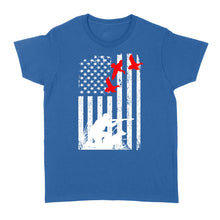 Load image into Gallery viewer, Duck hunting american flag, duck hunting dog NQSD39 - Standard Women's T-shirt