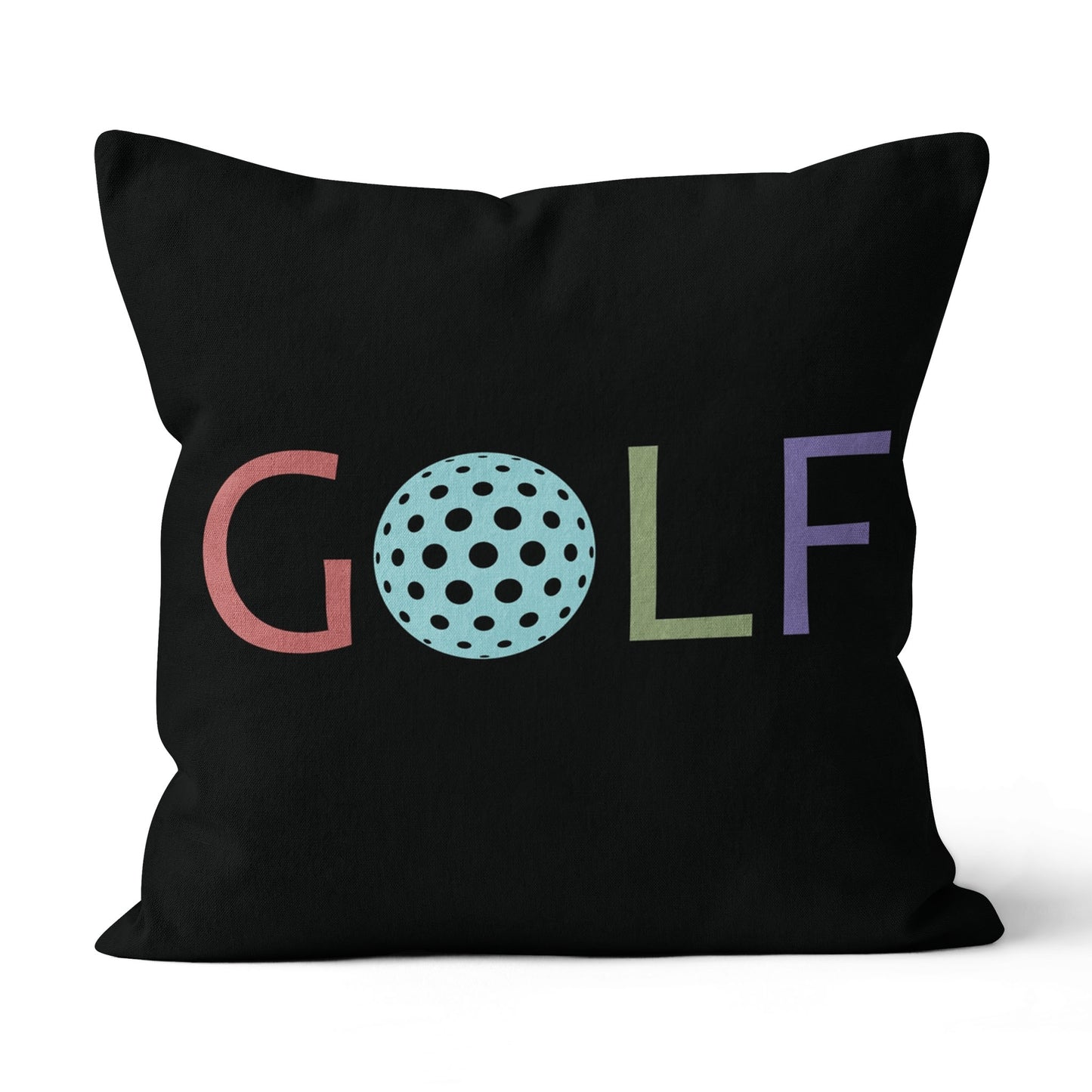 Multicolor Golf Word Black Throw Pillow Cool Golf Gifts For Golfer LDT1210