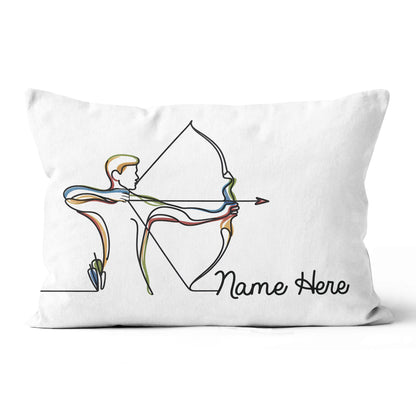 Custom Colorful Continuous Line Archer Archery Pillow Archery Gift Ideas VHM0916