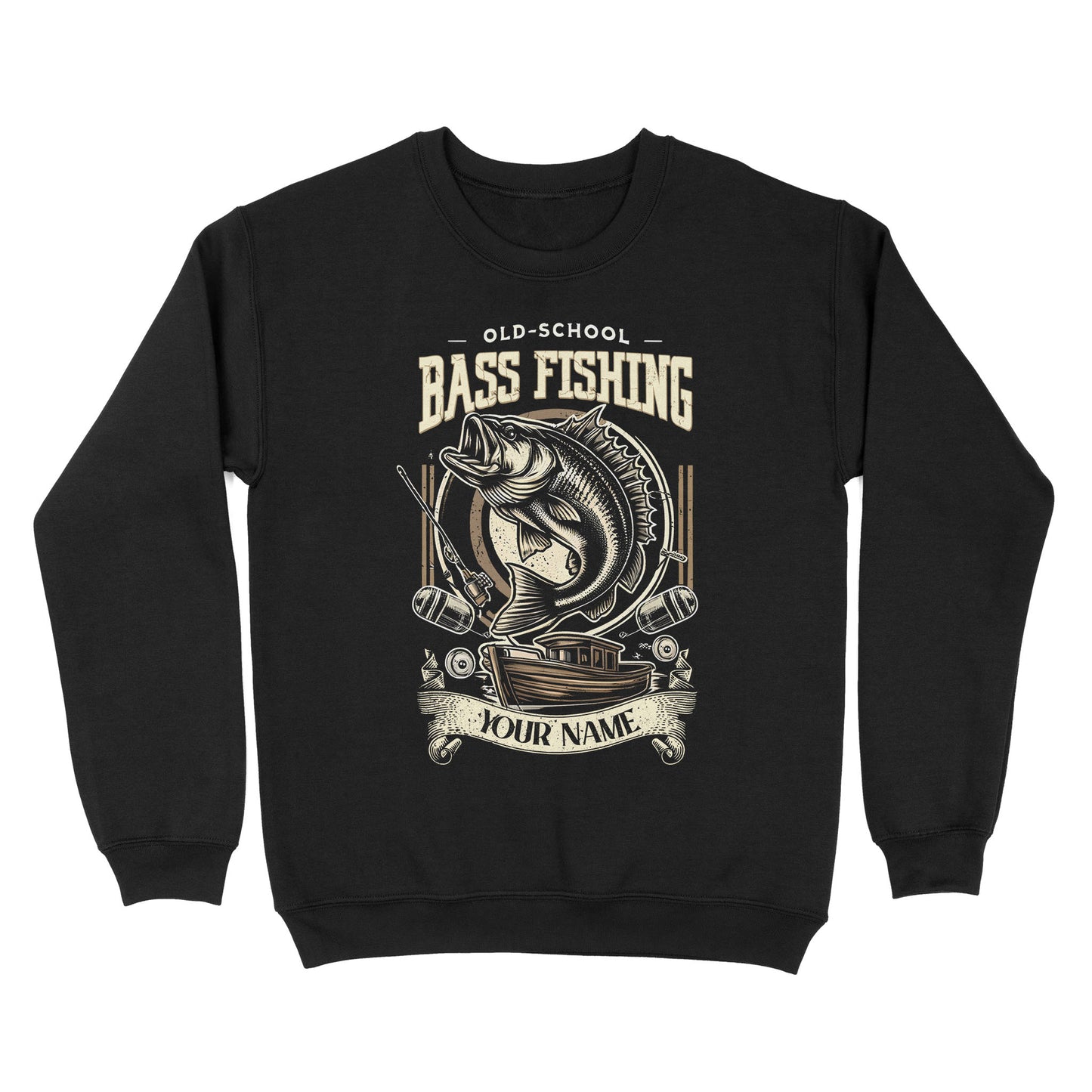 Sweatshirt - Old school bass fishing personalized fishing shirt A58