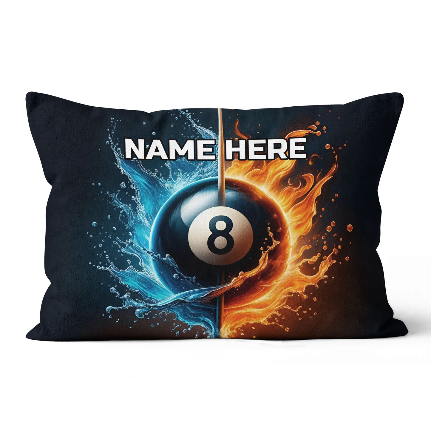 3D 8 Ball Pool Water And Fire Pillow Custom Unique Billiard Pillow Gifts TDM0875