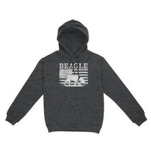 Load image into Gallery viewer, Beagle Dog American Flag Shirt, Mens Beagle Gift, Dog Lover, Hunting Dog Standard Hoodie FSD2345D01