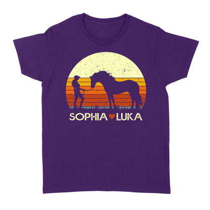 Customized name and horse name Horse Girl Shirt, Horse Lover Gift, Love Horses Shirt, gift for women D06 NQS2767  - Standard Women's T-shirt