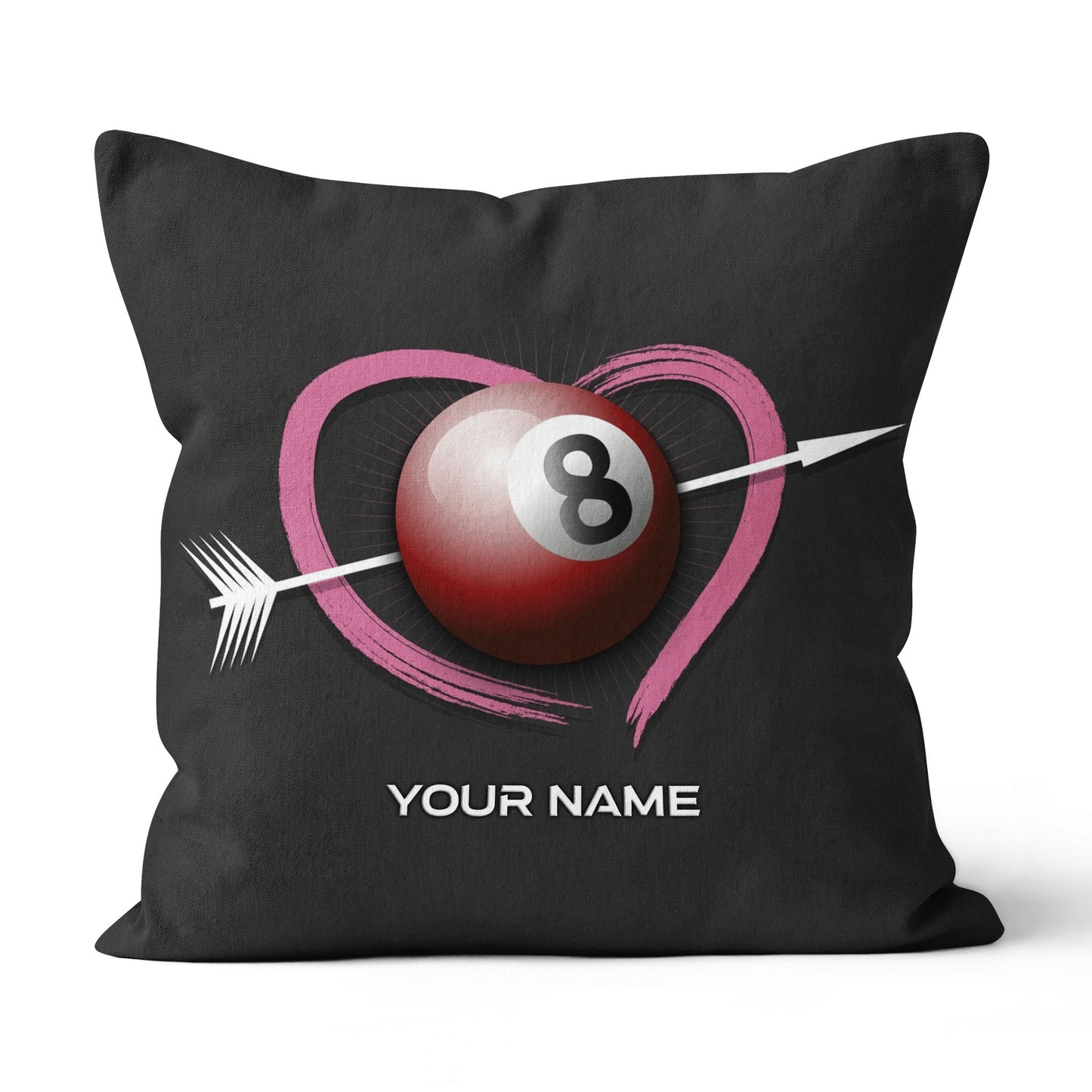 Personalized Ball 8 And Heart Billiard Pillow, Best Custom Cute Pillow TDM0750