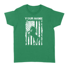 Load image into Gallery viewer, Personalized Horse American Flag, USA, Patriotic Cowgirl Equestrian shirts D02 NQS2773  - Standard Women's T-shirt