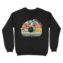 Load image into Gallery viewer, Custom Bowling Retro Shirt, Personalized Bowling Name Crew Neck Sweatshirt